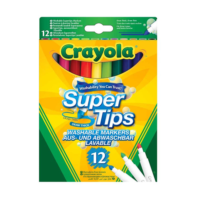Crayola Supertips Washable Markers for Drawing and School Art Projects