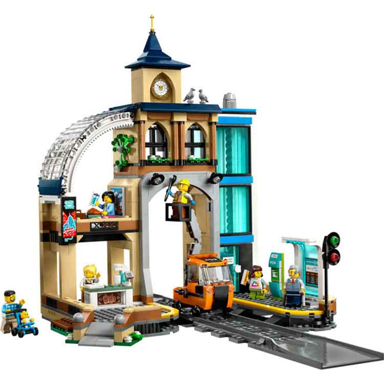 LEGO City Central Train Station 60469 Building Set with 6 Minifigures