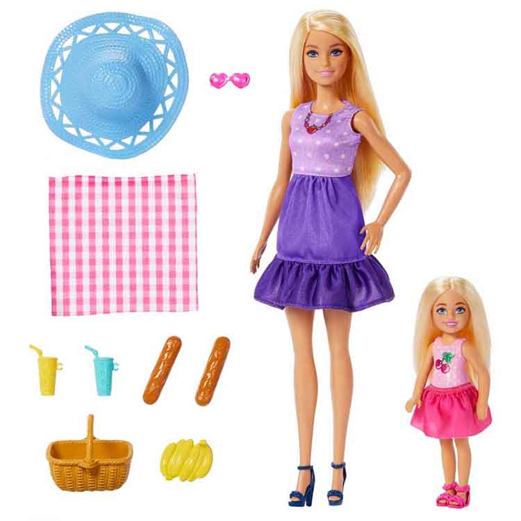 Barbie Malibu and Chelsea Doll Picnic Playset with 9 Accessories