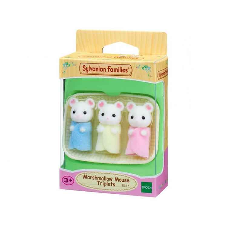 Sylvanian Families Marshmallow Mouse Triplets - Miniature Toy Figures