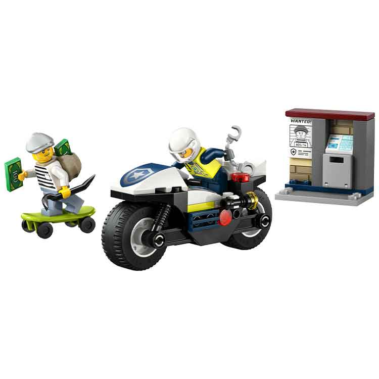 LEGO City Police Motorcycle Chase 60455 Building Set for Kids Age 4+