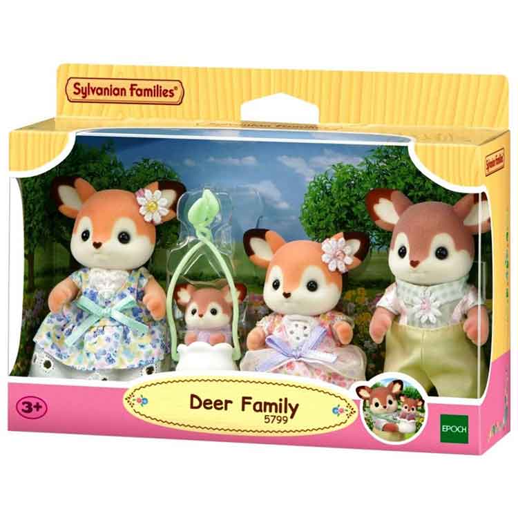 Sylvanian Families Deer Family – 5-Piece Collectible Animal Figure Set