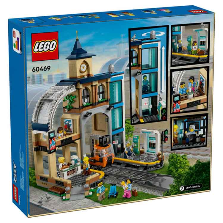 LEGO City Central Train Station 60469 Building Set with 6 Minifigures