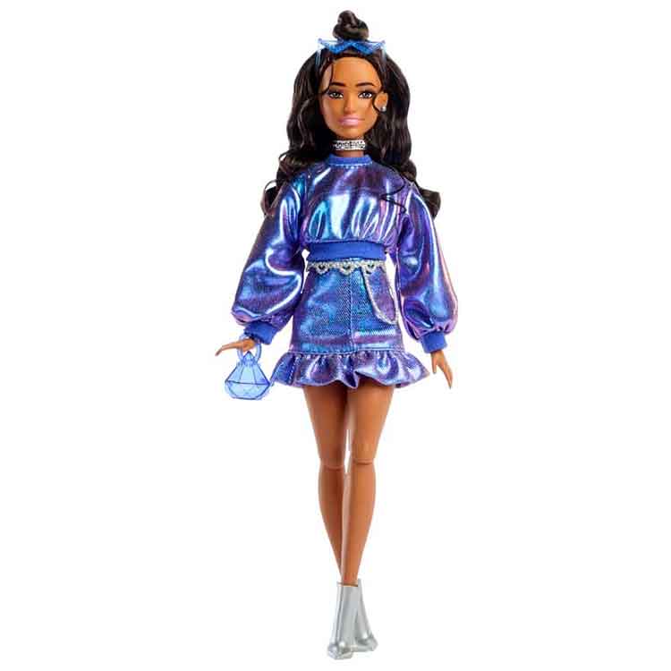 Barbie Deluxe Style Fashion Doll – Metallic Dress Nº 7 Collectible