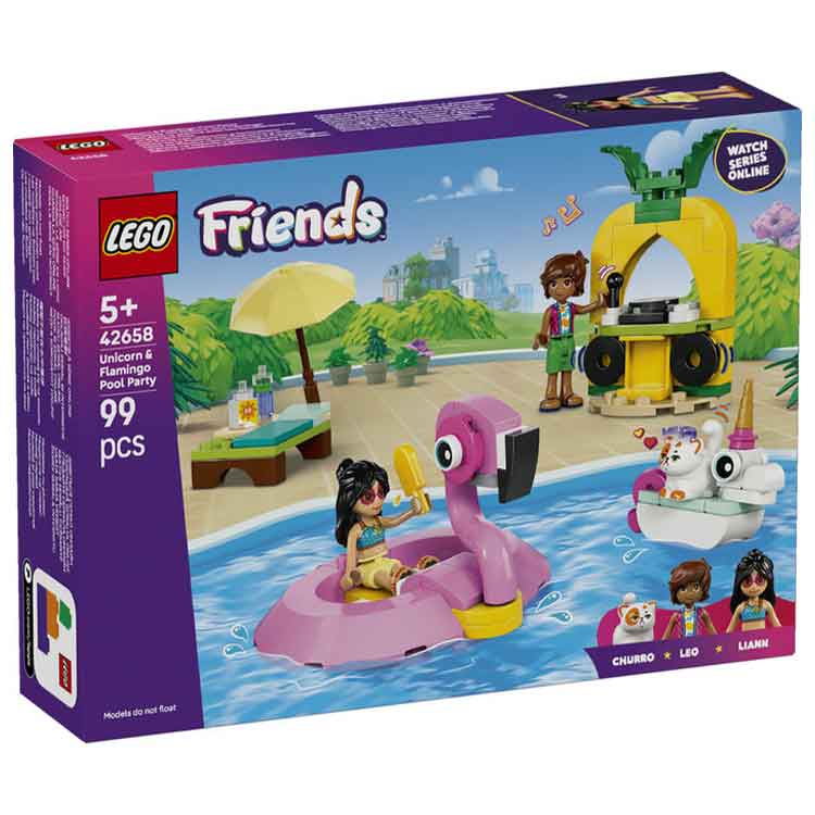 LEGO Friends Unicorn & Flamingo Pool Party Building Set (42658)