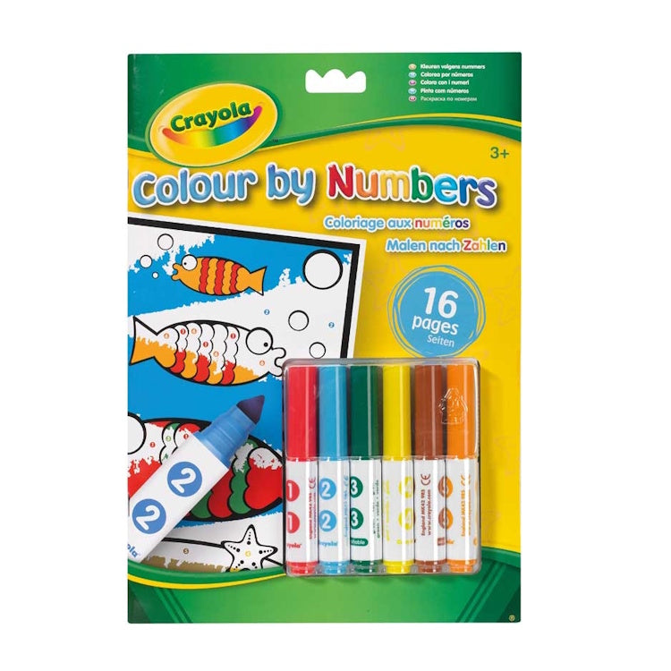 Crayola Colour by Numbers Activity Book with Markers - Ages 3+
