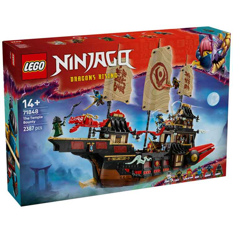 LEGO NINJAGO The Temple Bounty 71848 Ninja Ship Building Set with 6 Minifigures