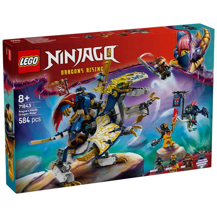 LEGO NINJAGO 71843 Rogue's Mech Dragon Rider Building Toy Set
