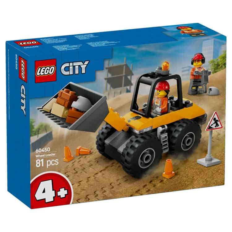 LEGO City 60450 Yellow Construction Wheel Loader Toy Set for Kids