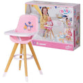 Baby Born Doll Highchair – Pink Seat and Wood-Effect Legs for 43cm Dolls