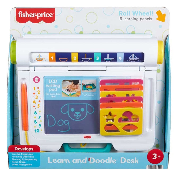 Fisher-Price Learn and Doodle Desk – Erasable Drawing Tablet for Kids