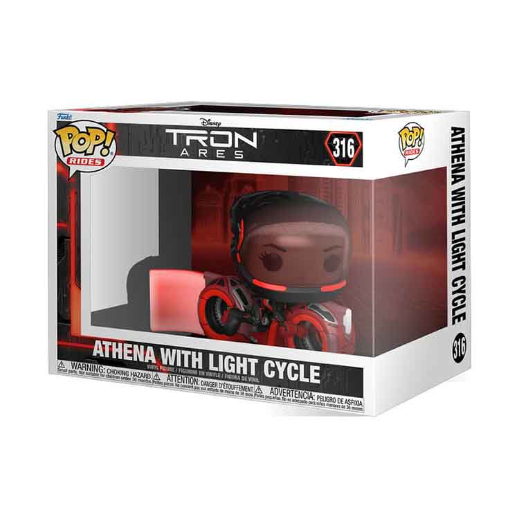Funko Pop! Rides: Tron: Ares – Athena with Light Cycle Vinyl Figure