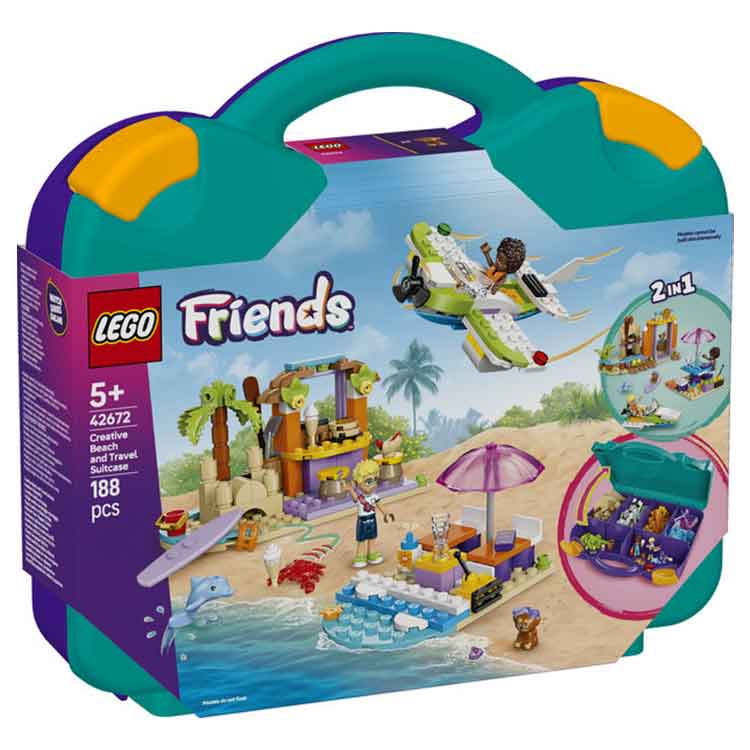 LEGO Friends 42672 Creative Beach and Travel Suitcase 2-in-1 Set