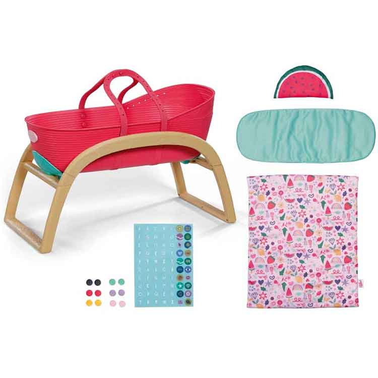 Baby Born 3-in-1 Bassinet – Scandi Style Doll Cradle for 43cm Dolls