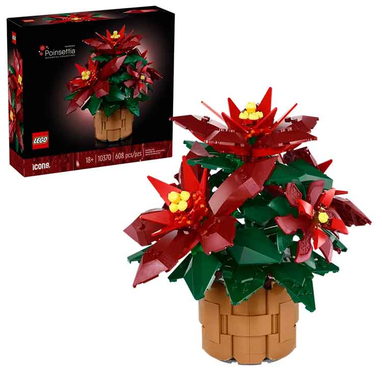 LEGO Icons 10370 Poinsettia Botanical Collection Building Set for Adults