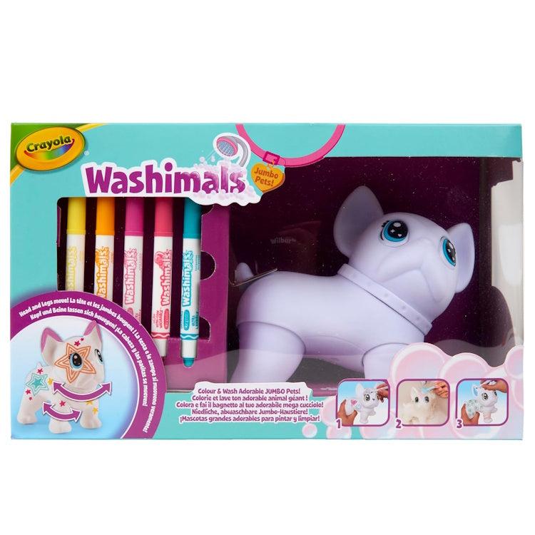 Crayola Washimals Posable Jumbo Pet – Wilbur the Washable Dog Toy