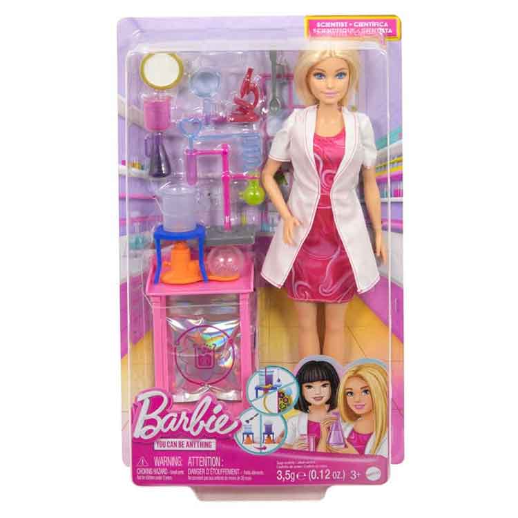 Barbie Scientist Career Doll Playset with Lab Coat and 10+ Accessories