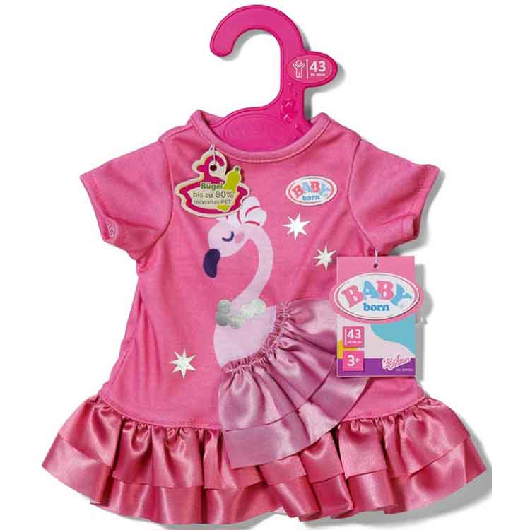 Baby Born Flamingo Doll Dress – Frilly Summer Clothes for 43cm Dolls