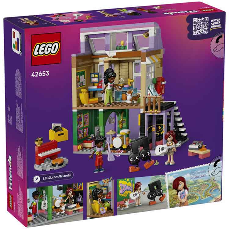 LEGO Friends 42653 Music Store & Apartment Building Set with 3 Dolls