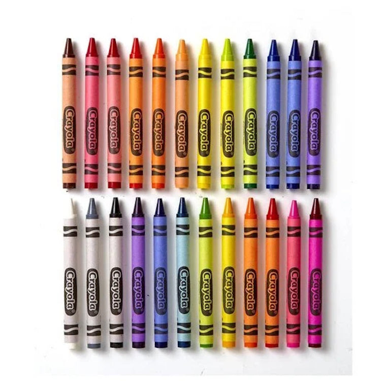 Crayola 24 Pack Wax Crayons – Smooth Lay Down Kids Art Drawing Supplies