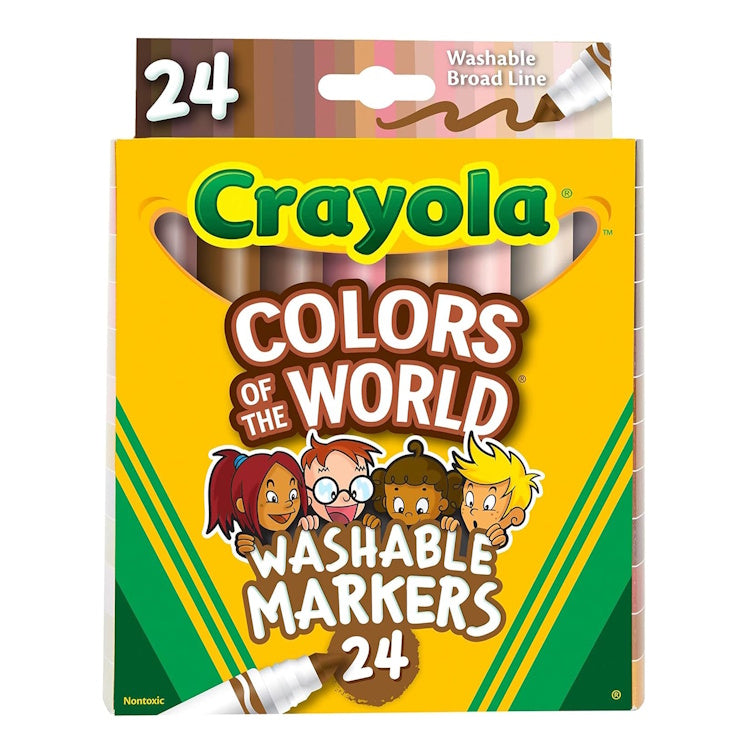 Crayola Washable Markers – 24 Diverse Skin Tone Colours of the World