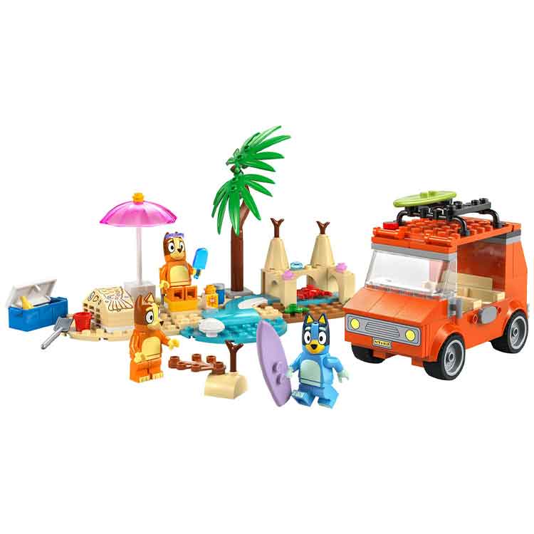 LEGO Bluey's Beach & Family Car Trip 11202 Building Kit for Kids