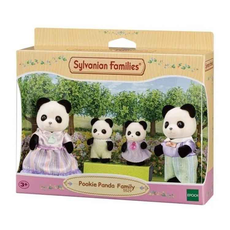 Sylvanian Families Pookie Panda Family - 4pc Collectible Figures Set