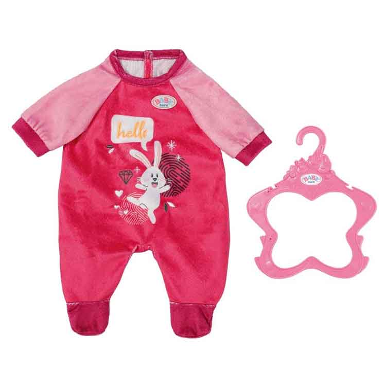 BABY born Pink Doll Romper – 43cm Soft Fabric Playsuit with Bunny Print