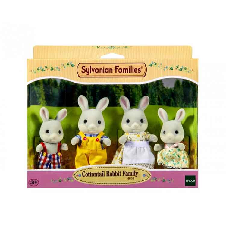 Sylvanian Families Cottontail Rabbit Family - 4 Piece Collectible Set