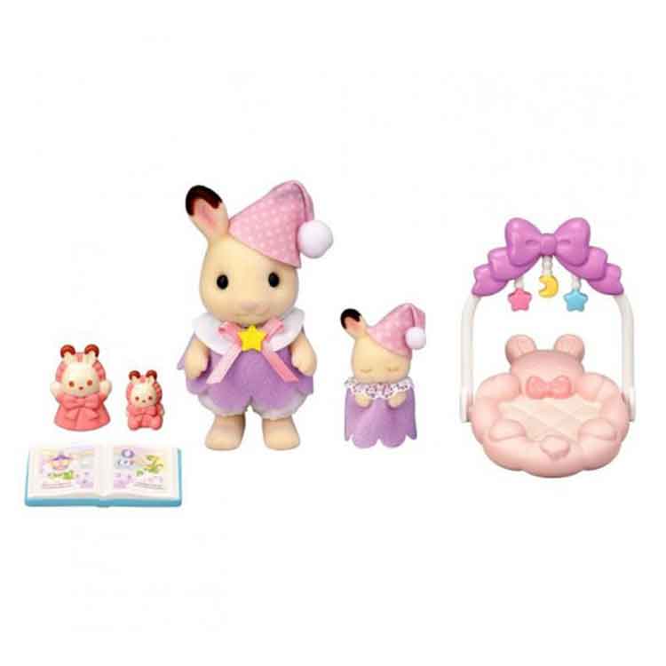 Sylvanian Families Sleepy Dream Siblings – Chocolate Rabbit Figures