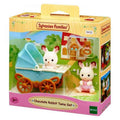Sylvanian Families Chocolate Rabbit Twin Set with Baby Buggy Toy