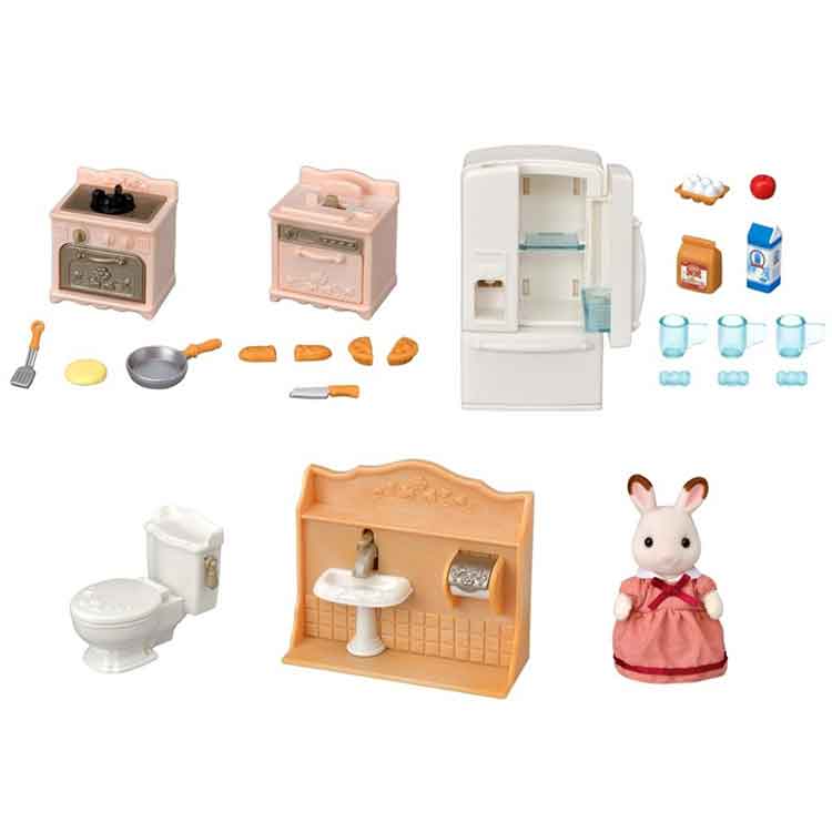 Sylvanian Families Playful Starter Furniture Set – 27 Piece Dollhouse