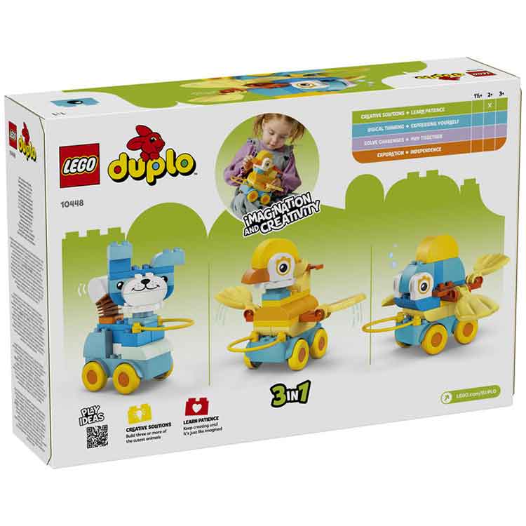 LEGO DUPLO 10448 3in1 Animals on Wheels Building Toy for Toddlers