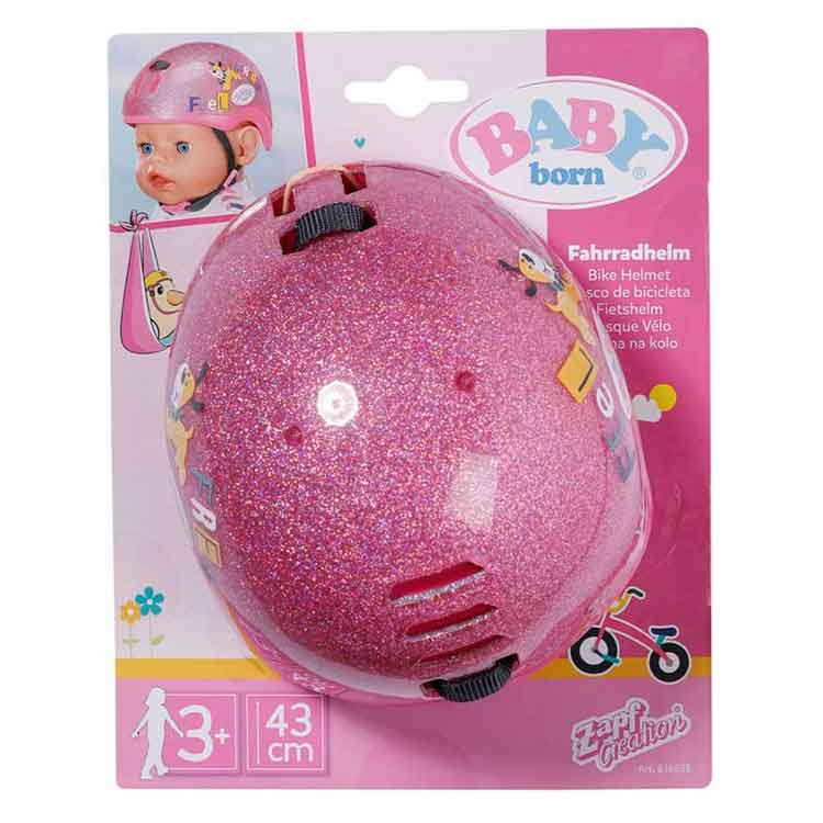 BABY born Doll Bike Helmet – Pink Glitter Safety Gear for Pretend Play