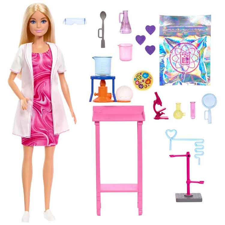 Barbie Scientist Career Doll Playset with Lab Coat and 10+ Accessories