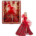 Barbie 2024 Holiday Doll – Blonde Collectible with Red Plaid Gown