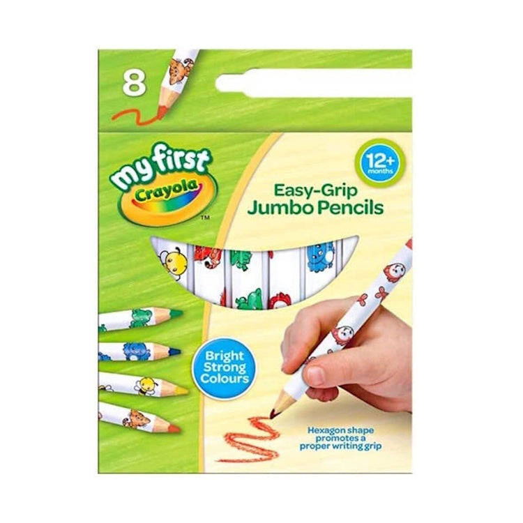 Crayola Jumbo Pencils – 8 Pack Easy Grip Toddler Drawing Pencils