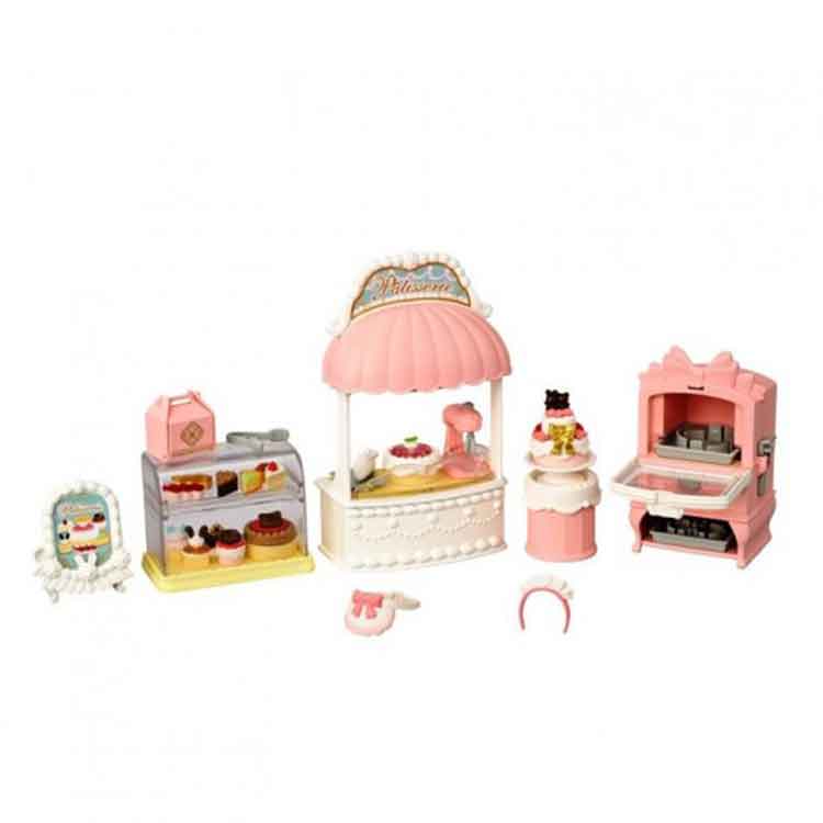 Sylvanian Families Village Cake Shop Starter Set – 30pc Bakery Toy