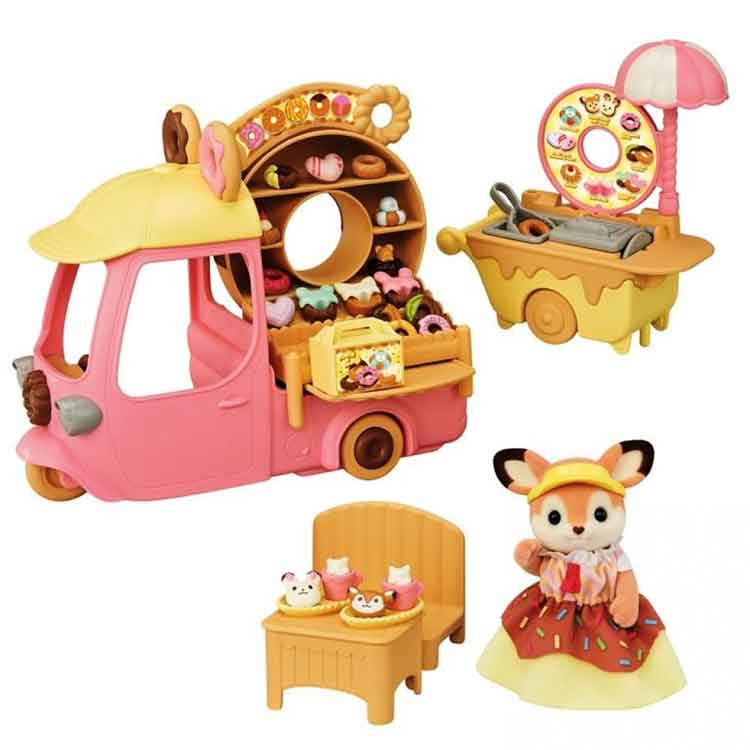 Sylvanian Families Dip Dip Donuts Wagon Playset with Deer Mother Figure