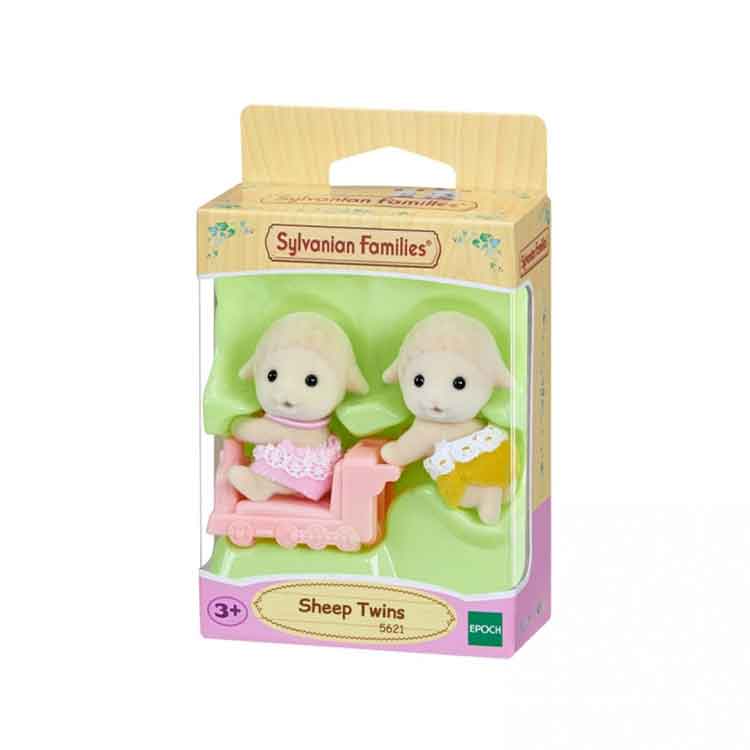 Sylvanian Families Sheep Twins - Collectible Animal Figures with Pram