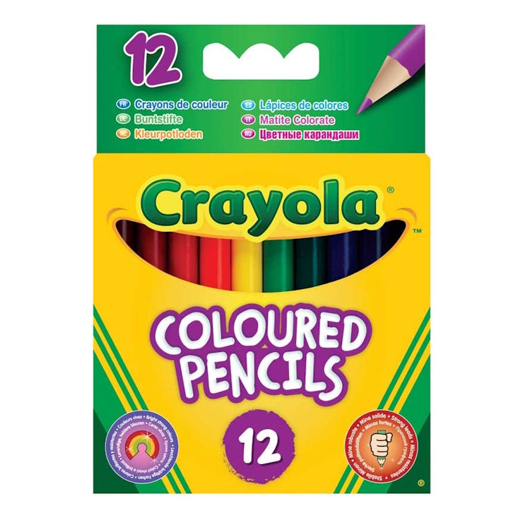 Crayola Half Length Coloured Pencils – School Art Supplies (12 Pack)