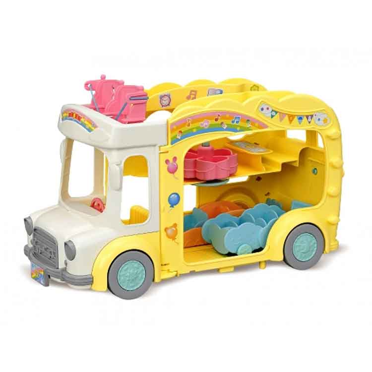 Sylvanian Families Rainbow Fun Nursery Bus - 28 Seat Toy Vehicle