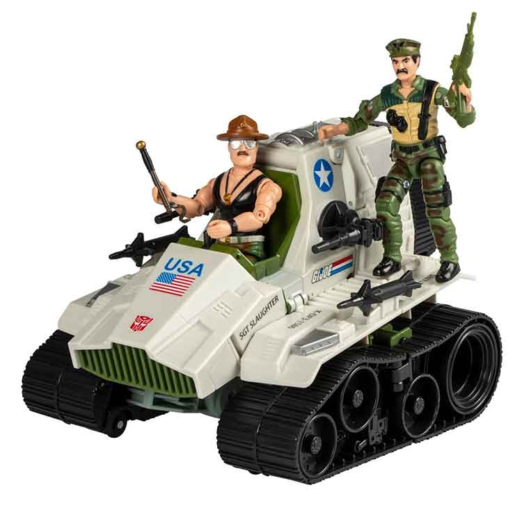 Transformers x G.I. Joe Kup Triple T Tank with Sgt. Slaughter Figures