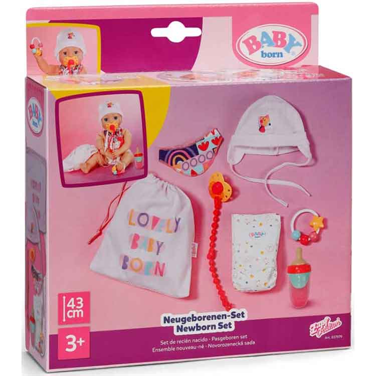 BABY born Newborn Set – 7-Piece Doll Care Accessories for 43cm Dolls