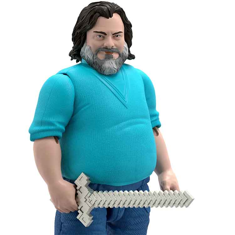 Minecraft Movie Steve Action Figure – 12-Inch Large Scale Posable Toy