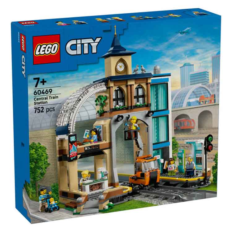 LEGO City Central Train Station 60469 Building Set with 6 Minifigures