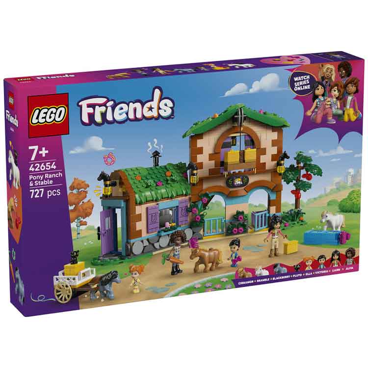 LEGO Friends Pony Ranch & Stable 42654 Building Set with 3 Ponies