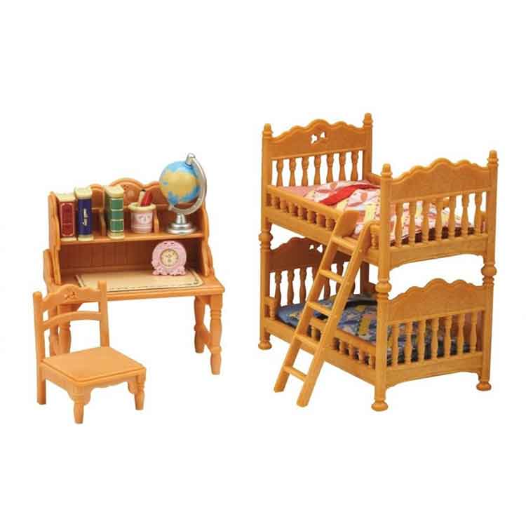 Sylvanian Families Children's Bedroom Set with Bunk Beds and Desk
