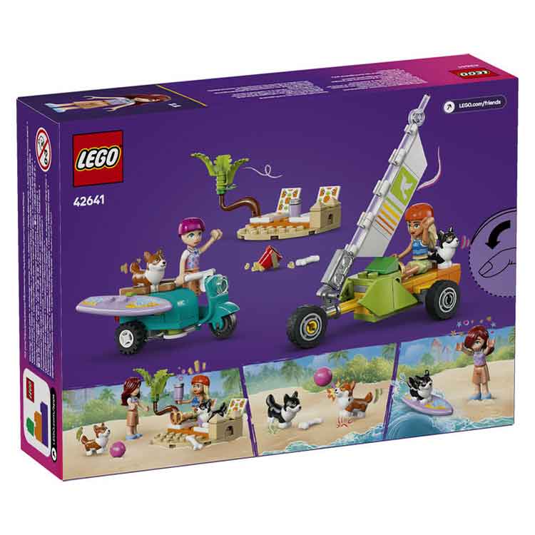 LEGO Friends 42641 Surfing Dogs and Scooter Adventure Building Toy Set