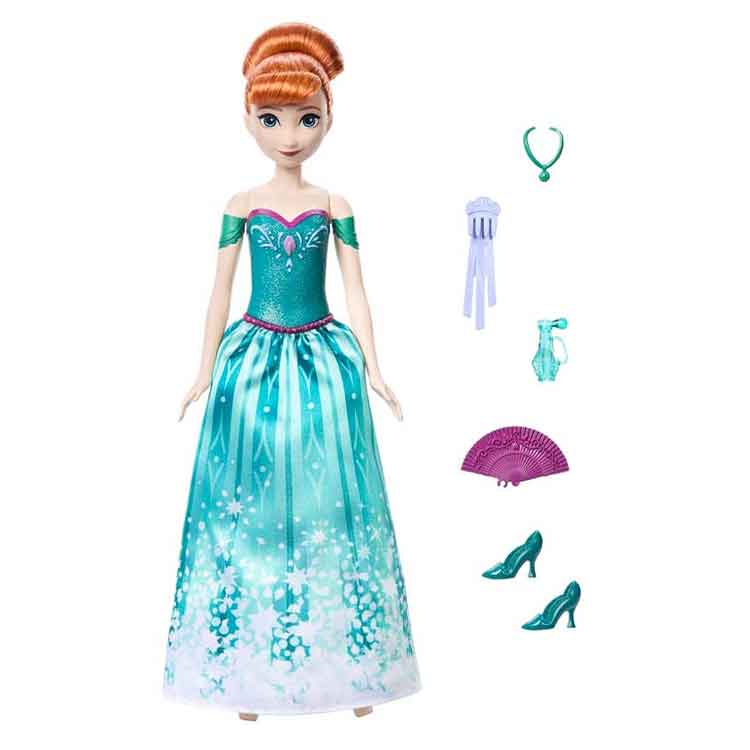 Disney Frozen Anna Spin & Reveal Fashion Doll Playset with 10 Surprises
